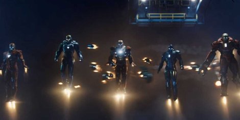 iron man 3 suits flying robots
