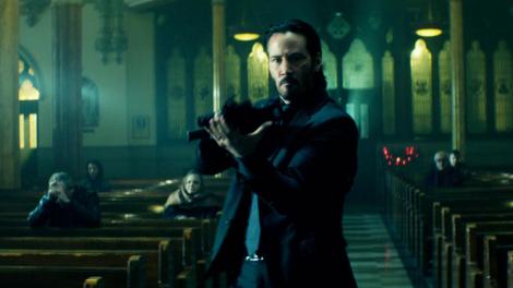 john wick movie keanu reeves gun church